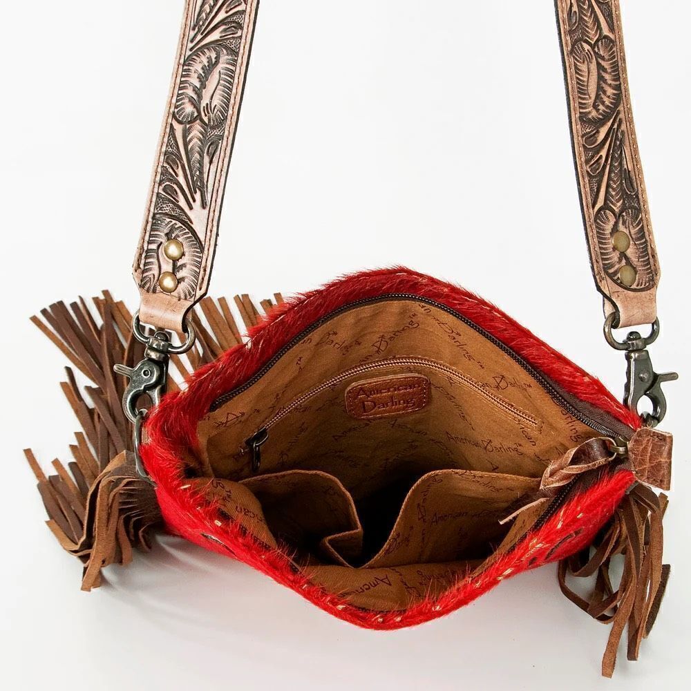 Genuine Western Leather Womens Rodeo Messenger Bag Cady American Darling New - Picture 3 of 5